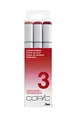 COPIC Sketch Marker Set "Color Fusion 3", 3 Farben, professionellee Pinsel-Marker mit einer flexiblen und einer mittelbreiten Spitze