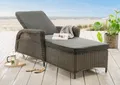 Destiny Gartenliege CASA, Aluminium, Polyrattan, m. Rollen und Auflage, 202x83x58cm, verstellbar