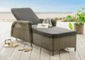 Destiny Gartenliege CASA 202x83x58 cm inkl. Auflage, Polyrattan, vintage grau
