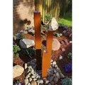 KÖHKO® Wasserspiel aus Cortenstahl mit LED-Beleuchtung „Brasilien“ 31001 Höhe 65-95-125 cm Gartenbrunnen
