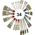 34-teiliges Maler Pinselset – Flachpinsel, Heizkörperpinsel, Ringpinsel & Lasurpinsel – Profi Lackpinsel Set Malerarbeiten, Renovierung, Lasur...