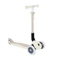 GLOBBER JUNIOR Foldable Lights ECO – Tretroller, 120/80 mm, ABEC 9, 3-rädrig, LED-Leuchtrollen, kokos weiß