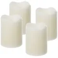 ToCi LED-Kerze LED-Kerze 4er-Set Timer Kerzenlicht Echtwachskerze Weiß Ø 7 x 9 cm 9 cm