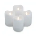 LED-Kerze für flammenloses Kerzenlicht flackernde Echtwachskerze Weiß Ø 7x9 cm