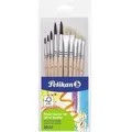 Pelikan - Pinselset Inkl. Je 1 Haarpinsel Sorte 2 Größe: 4 6 8 10 12 Je 1 Borstenpinsel Sorte 613f Größe: 4 6 8 10 12 Haar Borste 10 St./pack.