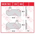TRW Sintermetall Bremsbelag ECE R90 homologiert Harley-davidson Street Rod