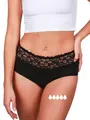 Taynie Deluxe extra stark Periodenunterwäsche Starke Blutung - Periodenwäsche - Menstruationsunterwäsche - ersetzt 4 Tampons, Periodenslip Tragedauer bis 12 Std., waschbar bis 60°C (42,Schwarz)