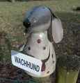 Zaunfigur Pfahlhocker  Zaunhocker Wachhund Beagle grau-gefleckt 14 cm