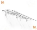 Palram-Canopia Tür Vordach BORDEAUX 4460 (447x139cm) Alu weiß - 6mm HKP