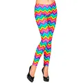 W WIDMANN MILANO Party Fashion – Print Leggings Damen, 80er Jahre, Hose für Festival, Karneval, Mottoparty