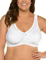 Ulla Popken Damen große Größen Übergrößen Plus Size Entlastungs-BH, ohne Bügel, Spitze weiß 125D 659343209-125D