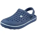 Herren Clogs Fußball  atmungsaktiv,  Gartenschuh Pantoletten Größe 43, navy - Blau - 43