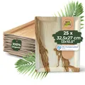 BIOZOYG Servierplatte 25 Stück 32,5 x 27 cm rechteckig - Palmblatt Teller Serviertablett Kuchenplatte kompostierbar Tablett - Snackteller, Alternative zu Schiefertafeln