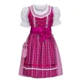 Nübler Dirndl Mädchen Dirndl im traditionellen Stil Kinder Trachten (Dirndl Set ANJA, 3-tlg., Dirndl Kleid mit Bluse und Schürze) Kinder Tracht im bayerischen Stil - Trachtenmode Kinder lila 86