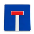 Verkehrszeichen - StVO Sackgasse Aluminium, Typ1, retroreflektierend ausgerüstet Klasse RA1 (Aluminium, 42,0 x 42,0 cm)