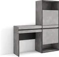 Konsolentisch, Flurtisch, 130x35x145 cm, mit Schublade, Schuhschrank, Zementgrau