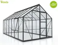 SET Vitavia Gewächshaus Meridian 1 11500 2,5x4,4 ESG Glas schwarz + Fundament...