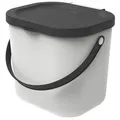 Rotho Albula 6-liter-eimer Mit Deckel Und Griff Für Die Küche, Bpa-freier Kunststoff (pp), Weiss/anthrazit, 6l (23,5 X 20,0 X 20,8 Cm)