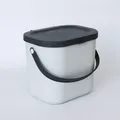 ROTHO Müll Eimer Küche Mülltrennung Kunststoff 6 Liter Rest Abfall Papier weiß