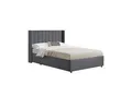 Juskys Polsterbett Savona 140x200 cm mit Stauraum, Lattenrost, Samt-Bezug, bis 250 kg - Dunkelgrau