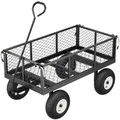 Sekey Garten Plattformwagen mit Vollgummi Luftreifen 300 KG Schubkarre mit Abnehmbaren Seitenteilen