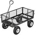 Sekey Transportkarre Gerätewagen Bollerwagen Handwagen Gartenwagen Bis 300 Kg, Garten Plattformwagen Mit Vollgummi-luftreifen, Grau