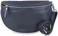 Frentree® Damen Echtleder Bauchtasche, Made in Italy, Umhängetasche Crossbody Tasche Schultertasche mit silbernem Reißverschluss, Größe MAXI