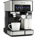 Klarstein Espresso Siebträgermaschine mit Milchaufschäumer, 1,8L Mini-Espressomaschine mit Siebträger, 20 Bar Edelstahl-Kaffeemaschine Klein, 0,... - Silber