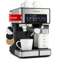 Espressomaschine 1350W 20-Bar 1,8L Bedienfeld Cappuccino Siebträger Edelstahl