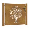 vidaXL Gartentor Gartentor 100x75 cm Cortenstahl Baumdesign