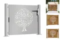 Gartentor 105x80 Cm Cortenstahl Baum-Design Abschließbar Zauntor