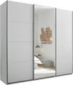 Schwebetürenschrank SCHLAFKONTOR "Carano Kleiderschrank, Schiebetürenschrank mit Spiegeltür", weiß (weiß, spiegel), B:215cm H:204cm T:63cm