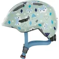 ABUS Kinderhelm Smiley 3.0 - Fahrradhelm mit tiefer Passform, kindergerechten Designs & Platz für einen Zopf - für Mädchen und Jungs - Hellgrün... - Grün