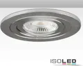 ISOLED Einbaurahmen BRUSH rund, Lochausschnitt 78mm, Alu gebürstet, für GU10/MR16 Spots