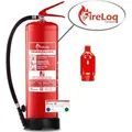 FireLoq 6L Wasser Feuerlöscher für Brandklasse A mit 8A ergibt 2LE Dauerdruck inkl. Prüfnachweis,Wandhalter und Manomete