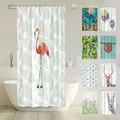 arteneur® - Flamingo - Anti-Schimmel Duschvorhang 120x200 - Recycelt mit Öko-Tex Standard 100 - Beschwerter Saum, Blickdicht, Wasserdicht, Waschbar, 8 Haken & E-Book
