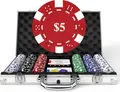 Pokerkoffer 300 Stück – Texas Holdem Set mit 11,5g Chips, Alu-Koffer, Karten,...