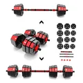 HMS Fitness Hanteln + Langhantel 20 kg, komplett mit Zement-Trainingsgewichten, ein Set mit 20 kg Gewichten