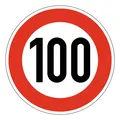 Adco Verkehrszeichen 274-100 Ronde 600 mm 100 km/h RAL-Gütezeichen Folie RA2