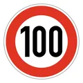 Adco Verkehrszeichen 274-100 Ronde 600 mm 100 km/h RAL-Gütezeichen Folie RA2