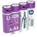 Ansmann Li-Ion Akku Mignon/AA, 4er-Set mit USB-C-Ladebuchse, 1,5 V, 1800 mAh