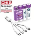 ANSMANN 4x Mignon AA Akkus Li-Ion mit USB Typ-C Anschluss, wiederaufladbar