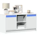 vidaXL TV-Schrank mit LED-Beleuchtung Weiß 100x34x50 cm Holzwerkstoff