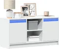 vidaXL TV-Schrank mit LED-Beleuchtung Weiß 100x34x50 cm Holzwerkstoff