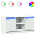 vidaXL TV-Schrank mit LED-Beleuchtung Weiß 100x34x50 cm Holzwerkstoff