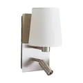 Lindby Wandleuchte Aiden, weiß, nickel, LED-Leselicht