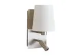 Lindby Wandleuchte Aiden, Alu warmweiß IP20, 1 x 10 W E14 (exkl) + 1 x 3 W LED (inkl), warmweiß