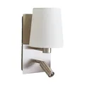 Lindby Wandleuchte Wandlampe Leselicht Aiden weiß Textilschirm Metall LED