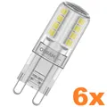 6er Sparset OSRAM LED PIN G9 Stiftsockel 2,6W wie 30W warmweißes Licht 2700K