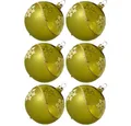 Schatzhauser Weihnachtsbaumkugel Weihnachtskugel-Set Kristallwelle moosgrün (6 St), mundgeblasen, handdekoriert